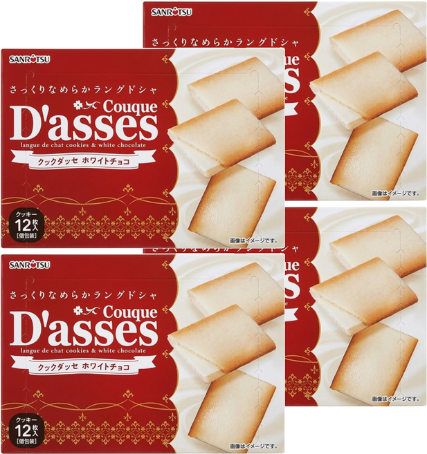 SANRITSU 三立製菓 D'asses 白巧克力味夾心餅 12個, 78g, 4個