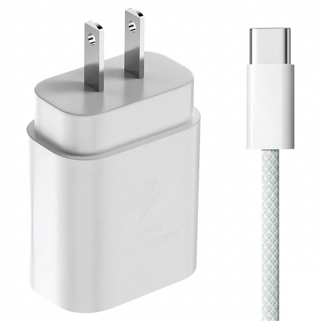 DTAudio 25W充電器 + Type-C to Type-C 充電線 2m iPhone專用, 1組, 白色