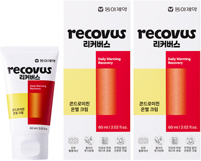 동아제약 리커버스 콘드로이친 온열 크림, 2개, 60ml