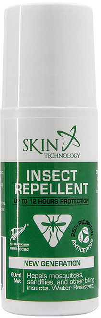 紐西蘭 SKIN TECHNOLOGY 瑞斌12H長效防蚊乳液滾珠瓶 25%派卡瑞丁, 60ml, 1瓶