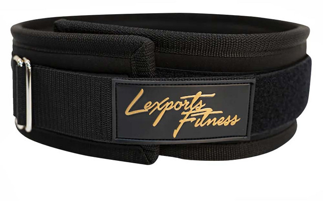 Lexports Fitness 勵動風潮 專業重訓舉重腰帶 核心保護型, 時墨黑, 1個