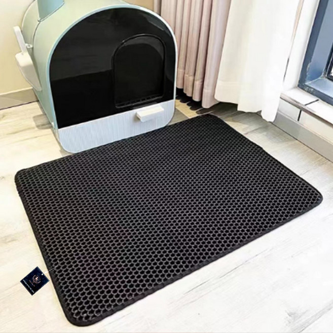딩동펫 고양이 벌집 사막화방지 화장실 모래매트, 블랙, 1개