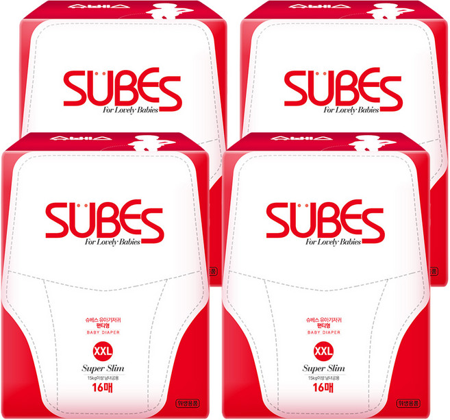 슈베스 슈퍼슬림 기저귀 팬티형 아동공용, 점보형(2XL), 64매