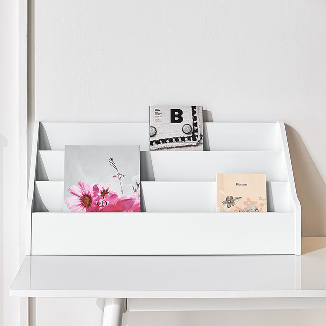 양지가구 잡지꽂이 책장, 백색, 3단