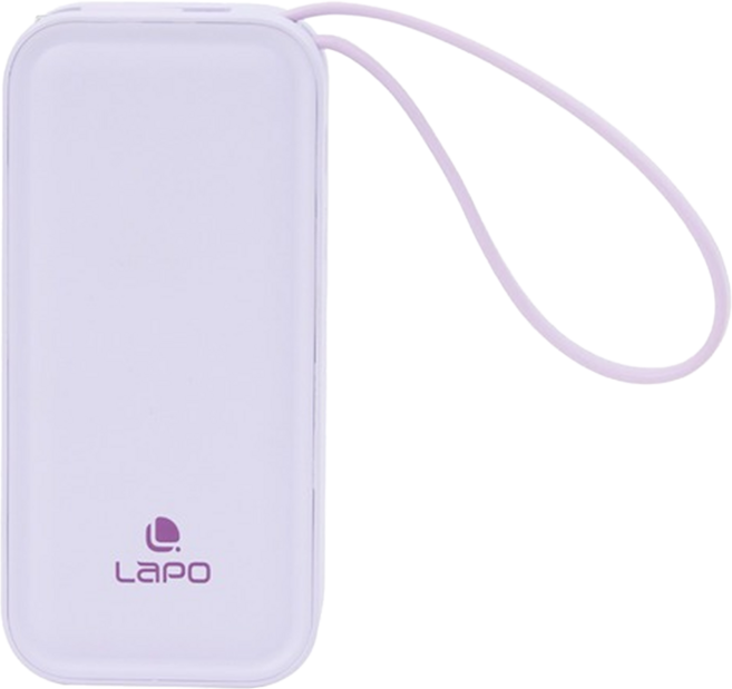 LaPO 20W 雙向快充二合一充電器行動電源 5000mAh Type-C, 淺紫色, WT-06