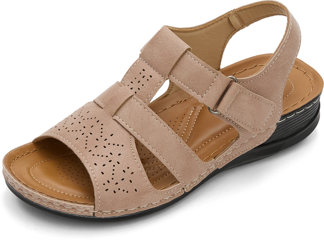 제이슈 여성용 오틴 초경량 찍찍이 스트랩 플랫 샌들 4cm