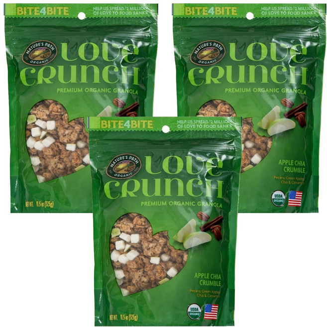 네이쳐스패스 러브 크런치 애플 앤 치아 시리얼, 325g, 3개