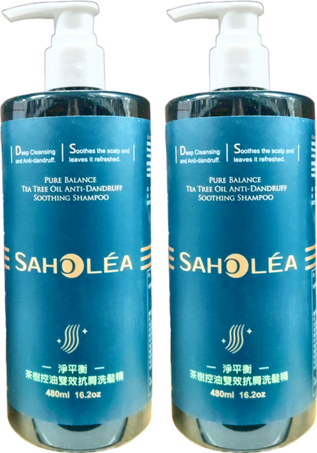 SAHOLEA 森歐黎漾 淨平衡茶樹控油雙效抗屑洗髮精, 480ml, 2瓶