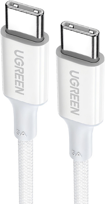 UGREEN 綠聯 Type-C-Type-C 5A快充電線/傳輸線, 1m, 白色, 1條