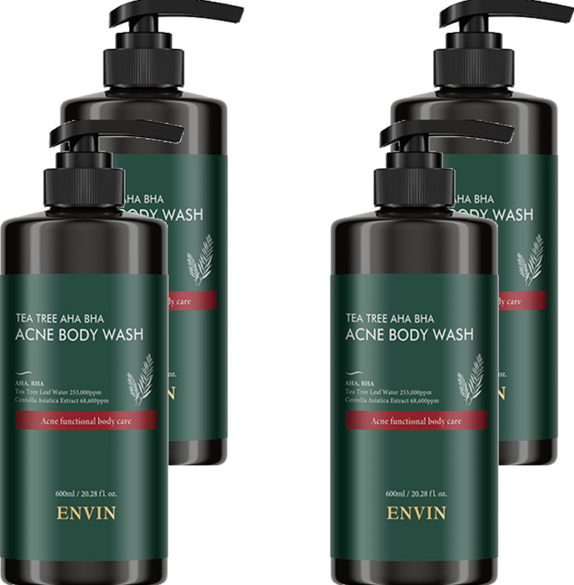 앙방 티트리 약산성 아하 바하 아크네 바디워시, 600ml, 4개