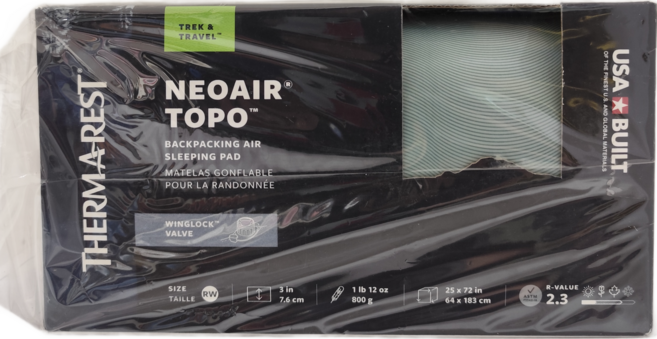 THERM-A-REST NeoAir Topo 舒適睡墊 寬版, 灰綠色, 1個