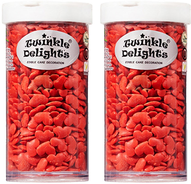 퀄리티스프링클 레드 빅 하트 스프링클, 2개, 70g