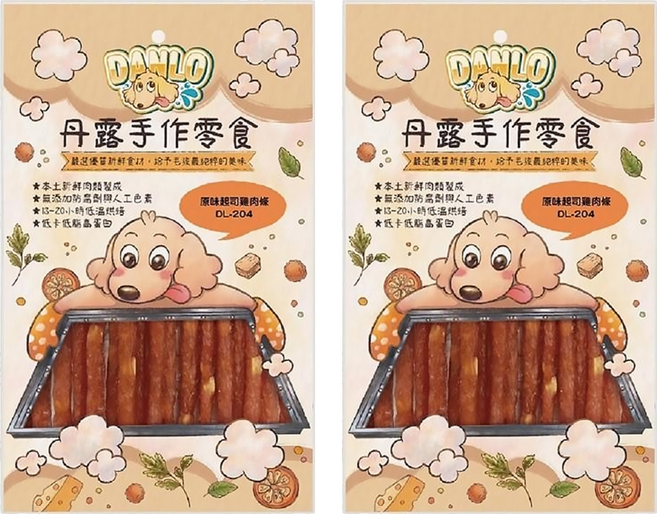 DANLO 丹露 手作零食 雞肉條 DL-204 犬適用, 原味起司雞肉條, 100g, 2包
