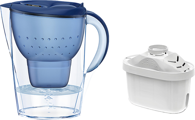 ANTIAN 家用廚房淨水除垢濾水壺/自來水濾水器/過濾水壺 附濾心 藍色 3.5L, 1個