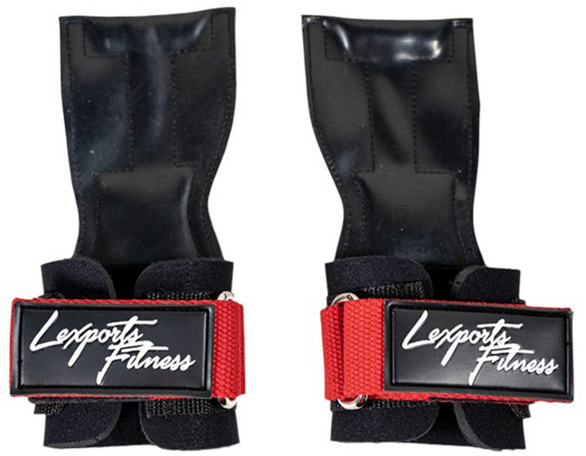 Lexports Fitness 勵動風潮 專業重訓健身 皮革拉力帶 基礎入門款, 爍日紅, 1雙