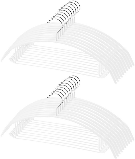 코멧 홈 어깨 뿔 방지 논슬립 옷걸이, 화이트, 20개