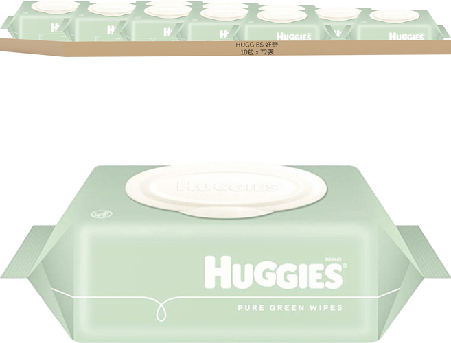 HUGGIES 好奇 Nature Care Plus+ 濕紙巾 掀蓋式, 72張, 10包