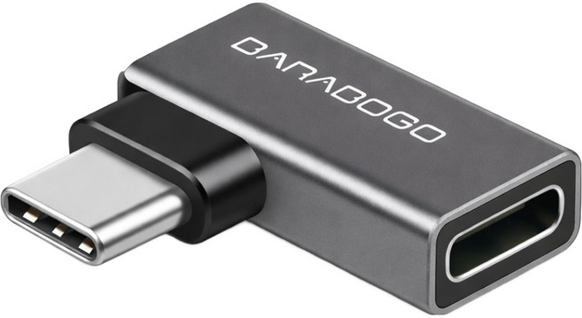 BARABOGO Curve-C USB4 Type-C 彎角轉接頭 90度 CtoC 轉換轉接器 Thunderbolt 4 Curve-C 扁平轉接頭, 1個, 單一商品