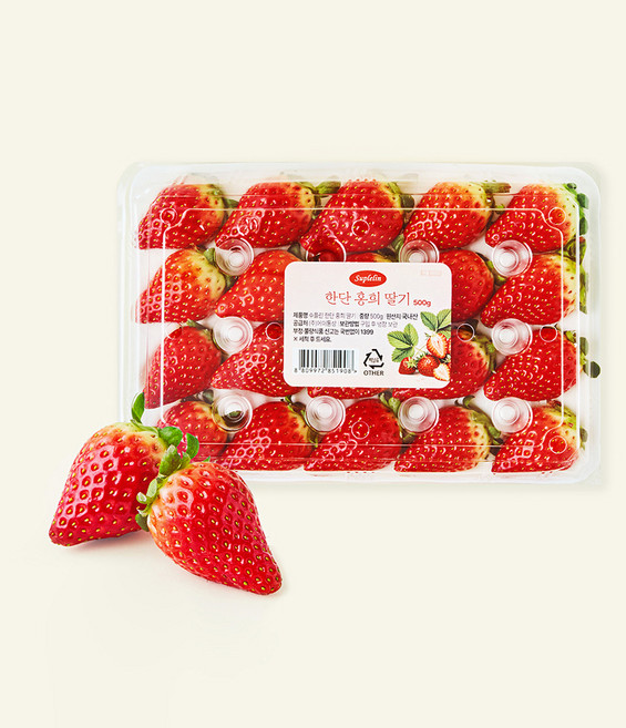 수플린 한단 홍희 딸기, 1개, 500g