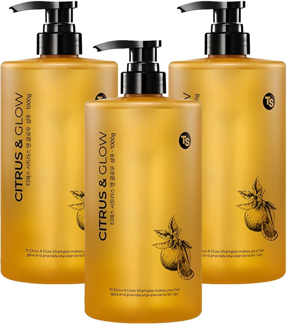 TS 시트러스 앤 글로우 샴푸, 1kg, 3개