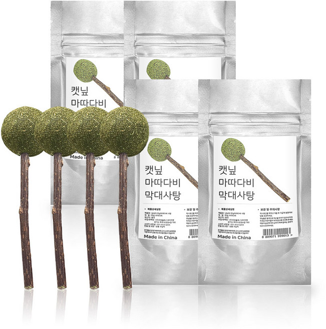 네이처펫 캣닢 마따다비 막대사탕, 4개, 혼합 색상