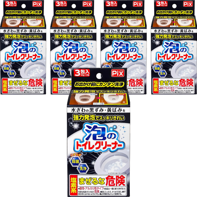 Pix 泡のトイレクリーナー 馬桶清潔粉, 120g, 5盒