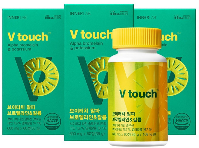 INNERLAB V-Touch Alpha 鳳梨蛋白酶&鉀 36g, 3個, 60錠