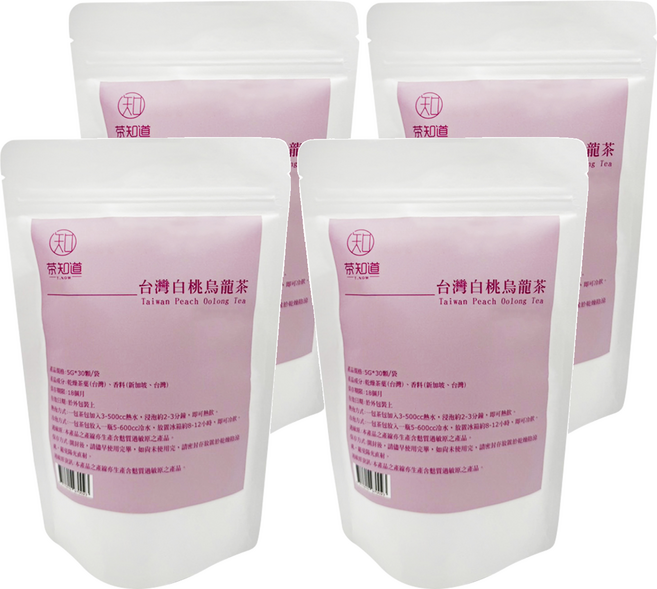 T.NOW 茶知道 台灣白桃烏龍茶, 5g, 30顆, 4袋