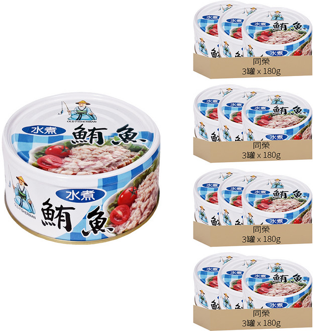 同榮 水煮鮪魚, 180g, 12罐