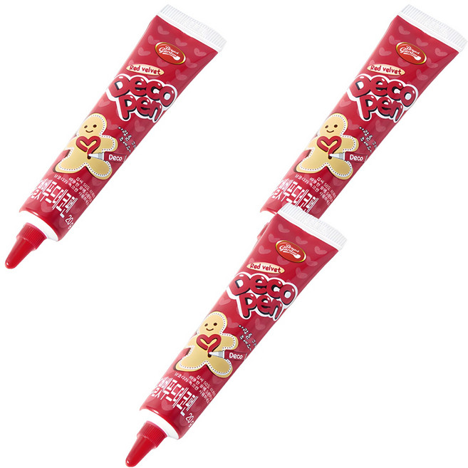 브레드가든 초코펜 레드벨벳 데코펜, 20g, 3개