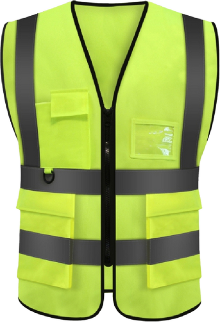 多功能透氣安全反光背心, 螢光黃, 1個