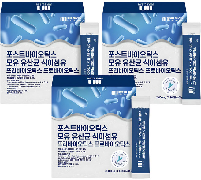 슈퍼쎈 포스트바이오틱스 모유 유산균 식이섬유, 400g, 3개