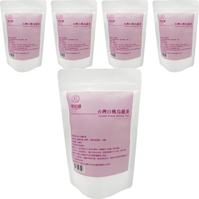 T.NOW 茶知道 台灣白桃烏龍茶, 5g, 30顆, 5袋