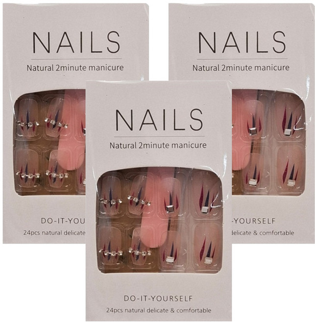 Paula's Nail 寶拉美甲 星月蝴蝶寶石美甲貼片 ap69172, 3盒