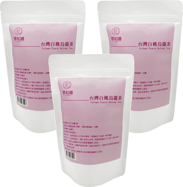 T.NOW 茶知道 台灣白桃烏龍茶, 5g, 30顆, 3袋