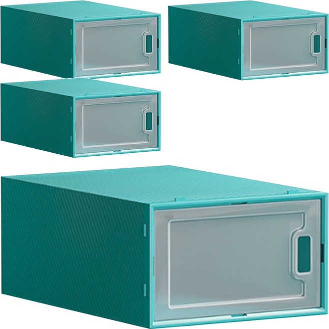 JOSIC 莫蘭迪色側開門鞋盒 33 x 22.5 x 13.5cm, 莫蘭迪綠色, 4個