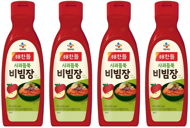 해찬들 사과듬뿍 비빔장, 470g, 4개