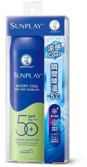MENTHOLATUM 曼秀雷敦 SUNPLAY 台灣公司貨 防曬噴霧 酷涼清爽型 PA++++, 165ml, 1罐