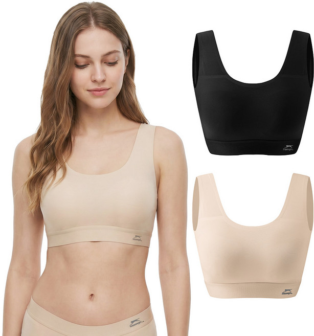 Slazenger 女款無縫無鋼圈運動內衣 2件組