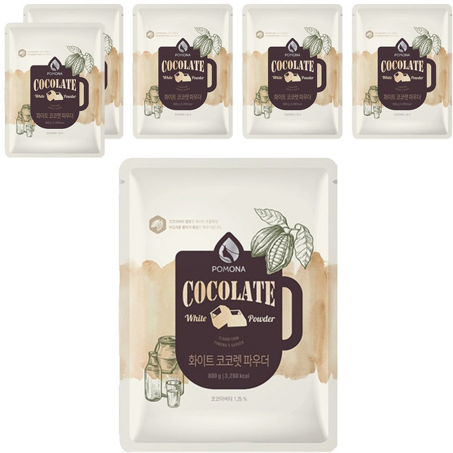 포모나 화이트 코코렛 파우더 코코아분말, 800g, 1개입, 6개