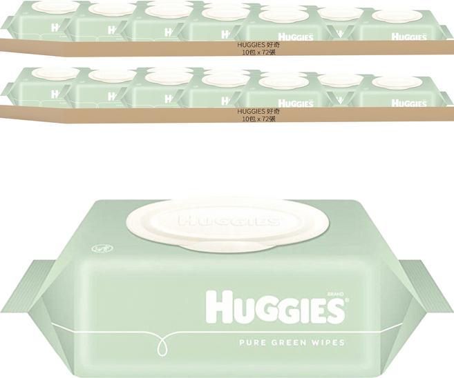 HUGGIES 好奇 Nature Care Plus+ 濕紙巾 掀蓋式, 72張, 20包