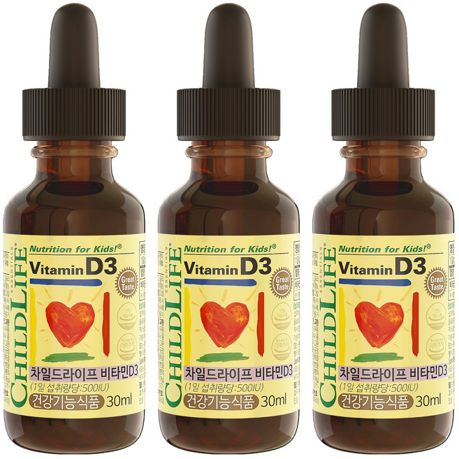 차일드라이프 비타민 D3 베리맛, 30ml, 3개