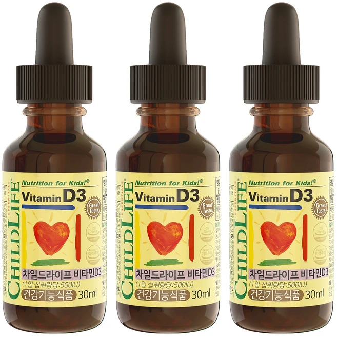 차일드라이프 비타민 D3 베리맛, 30ml, 3개 - 쿠팡
