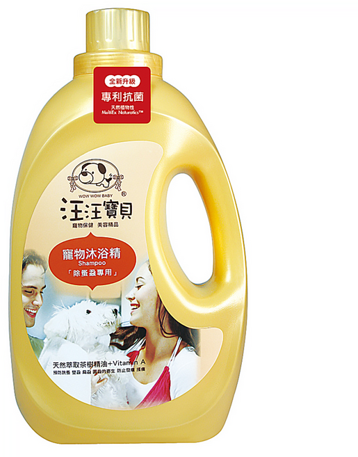 wow wow baby 汪汪寶貝 沐浴精 除蚤抗菌, 3.5L, 1瓶