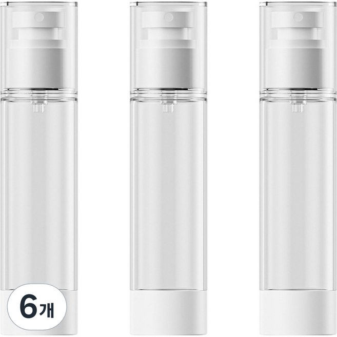 27리빙 휴대용 진공 안개 미스트 스프레이 공병 50ml, 6개, 화이트 + 투명