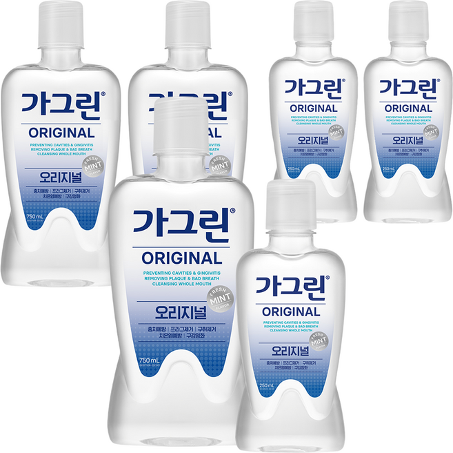 가그린 오리지널 구강세정제 750ml 3p + 250ml, 3세트