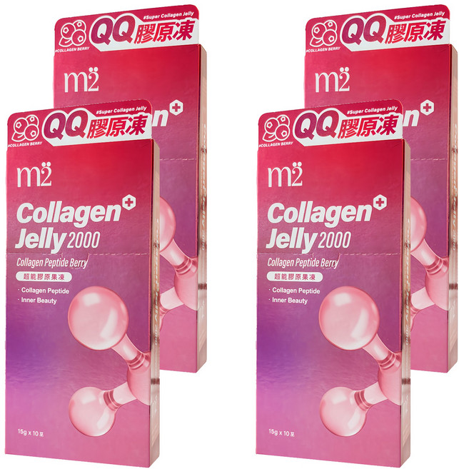m2 美度 超能QQ果凍 膠原蛋白 莓果口味 10包, 150g, 4盒