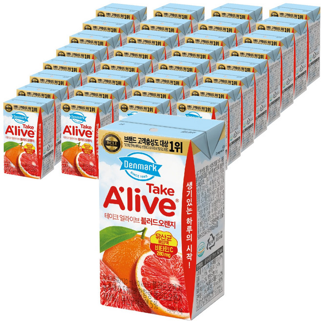 덴마크 테이크 얼라이브 블러드오렌지 주스, 120ml, 72개