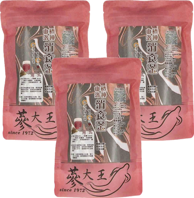 蔘大王 山楂洛神消食茶包, 6g, 10包, 3袋