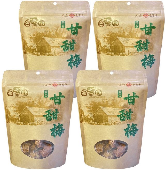 白堊園 茶香甘甜梅, 120g, 4包